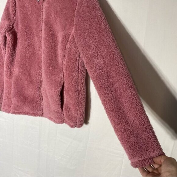 5/$25 Cloudveil Pink Fuzzy Sherpa Full Zip Mock Neck Sweater Light Jacket S - Picture 10 of 16
